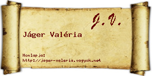 Jáger Valéria névjegykártya